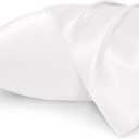 Bedsure King Size Satin Pillowcase Set of 2 - Ivory Silky Pillow Cases for Hair and Skin with Envelope Closure, Similar to Silk Pillow Cases, Gifts for Women Men, 20x36 Inches
