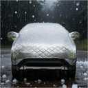 Hail Protector Car Cover, Compatible with Ford Chevrolet Toyota and Many Other Models,Car Cover Waterproof All Weather,5-Layer Thickened Cotton, Protection for SUV and Sedan(Silver, All SUV 181-205In)