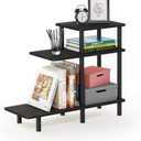 Furinno Turn-N-Tube 3-Tier Sofa Side Table, Espresso/Black, 31.5 in x 11.61 in x 25.63 in, 26 Inch-3 Tiers