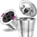 Universal Refillable Coffee Pods with 5 Holes, Suitable for k cups, Stainless steel reusable compatible with keurig 1.0 & 2.0 coffee machines brewers refillable