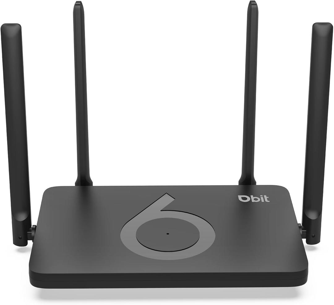 DBIT AX1500 WiFi 6 Router Dual Band Wireless Internet Router, Wireless Speed Up to 1.5 Gbps with 4* Gigabit Ethernet Ports, Beamforming, MU-MIMO, OFDMA, WPA3, IPV6, EasyMesh, Parental Controls