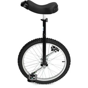 Nisorpa 20" Inch Unicycle Classic Black One Wheel Bike with Anti-Skid Alloy Rim and Pedal Adjustable Height Cycling for Kids Adults Beginner Outdoor Indoor Sports Entertainment Exercises Balance Fun