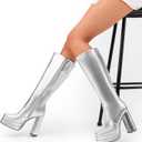 DREAM PAIRS Women's Platform Heeled Knee High Boots, Long Chunky Tall Gogo Boots for Fall