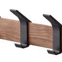 Yamazaki Home Wall-Mounted Coat Hanger Brown Steel + Wood One Size Walnut