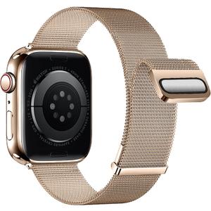 Double Magnetic Compatible for Apple Watch Band Ultra 2,SE, Stainless Steel Strap Metal Mesh Sport Loop for iWatch Bands 38mm 40mm 41mm 42mm 44mm 45mm 46mm 49mm Series 10/9/8/7/6/5/4/3/2/1 Women Men