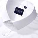 Alimens & Gentle Men's Dress Shirts Long Sleeve Wrinkle-Free Stretch Shirts Solid Formal Button Down Shirt with Pocket (White, S)