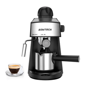 Steam Espresso Machine Espresso Maker Cappuccino Latte Machine with Steam Milk Frother and Mug 3.5 Bar 4 Cup