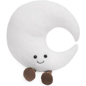 1 lb Weighted Moon Plush Pillow - 12 inch Stuffed Animal Weighted Plush Toy, Soft Hugging Plushie, for Kids & Adults