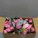 Yunlly 16 Packs Artificial Peony Flowers Faux Peonies Bouquet Silk Vintage Wedding Home Table Door Decor Reusable Bouquet Rose Flowers for Bridal Wedding Birthday Home(Rose Red,Peony)