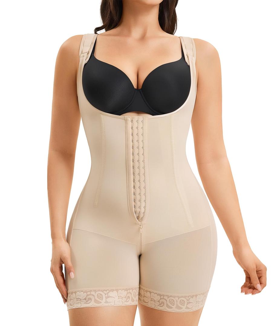 Irisnaya Fajas Colombianas Moldeadoras Tummy Control Shapewear for Women, Postpartum Faja Body Shaper Shapewear Bodysuit, S