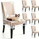 6 Pack Dining Chair Covers, Waterproof Clear Plastic Chair Covers for dining chairs, Plastic Seat Chair Protector Keep Chair Away from Water Dust Stain and Pet Claws W/21 x D/18 Fits Seatbacks 16-23"