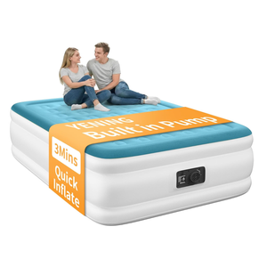 YENING Full Size Air Mattress with Built in Pump Raised Double Blow up Bed Inflatable Camping Airbed Electric 18 Inch Tall