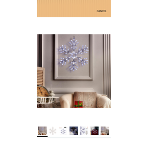 Alpine Corporation 24" Tall Indoor/Outdoor Hanging Snowflake Decoration with 102 LED Lights, Winter Ornament Christmas Holiday Decor