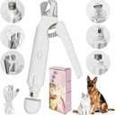 2-in-1 Led Cat Dog Nail Clipper & Nail Grinder with Lights,Rechargeable Pet Nail Trimmers with Nail File,Protective Guard,Quick Sensor,Pet Claw Clippers for Medium Small Dogs Cats Rabbits