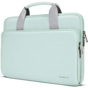 DOMISO 17.3 inch Laptop Sleeve Bag Water-Resistant Carrying Case with Handle for Dell/ MSI GS73VR Stealth Pro/ ROG Strix GL702VS/ HP Envy Pavilion 17/ LG/ 17.3" Notebooks, Mint Green