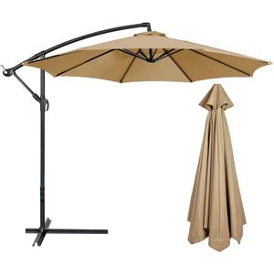 10 FT 6/8 Rib Umbrella Canopy Replacement Outdoor Market Patio Table Umbrella Strong and Thicck Canopy Cover for Backyard Garden Courtyard Swimming Pool Lawn (Canopy ONLY) (Tan)