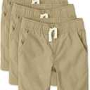 The Children's Place Boys' Pull on Jogger Shorts (14, Flax 3-pack)
