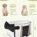 Small Dog Car Seat, Portable Dog Seat with Soft Washable Cushion,Center Console Dog Car Seat for Small Dogs Up to 13lbs(White)