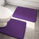 YIHOUSE Bathroom Rug Sets 2 Piece, Memory Foam Bath Mat, Non Slip Super Absorbent Soft Bathroom Mats, Machine Washable Bath Floor Mats Sets for Sink,Tub, Shower and Toilet, Purple Bath Rug Set (Eggplant)