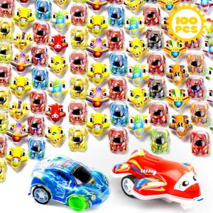 Buauty 100 Pcs Toy Cars Mini Pull Back Cars, Party Favors for Kids, Small Racing Car Carnival Prizes Classroom Rewards, Pinata Stocking Goodie Bag Stuffers Birthday Toys for Toddler Girls Boys