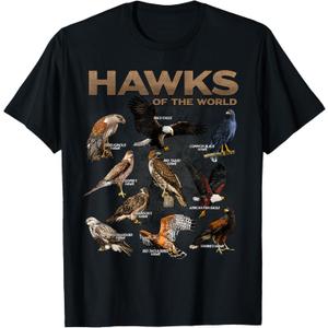 Hawks Animals of The World Educational Birds of Prey Birder T-Shirt 4T