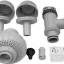 Intex 26005E Above Ground Swimming Pool Inlet Air Water Jet Part Kit with Plunger Valve, Strainer Connector, Jet Nozzle, Strainer Grid & More