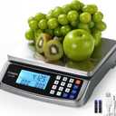 Atogou 66lb Food Scale, Commercial Kitchen Scale with Price Computing, Plug-in Usable, 0.05oz/1g, 304 Stainless Steel, for Cooking, Vegetables, Farm, Industry, Counting. LC300 Grey