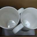 20oz Ceramic Coffee Mugs Set of 2, Large White Coffee Cups with Handle, Microwave and Dishwasher Safe, 20 Ounce Stoneware Tea Mugs for Home and Office, Gift for Coffee Lovers