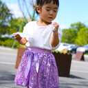 Cilucu Baby Girls Skirts Sparkly Sequin Kids Birthday Party Skirts Girls Princess Mini Skirts (Purple)