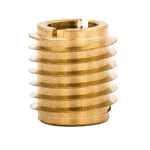 E-Z LOK Knife Threaded Insert for Hard-Wood, Brass Thread Inserts 10-24 Internal Threads, 0.500" Length Pack of 25