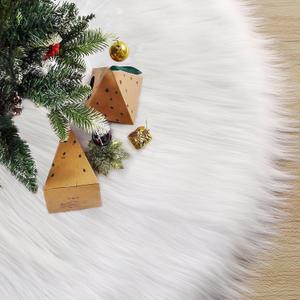 iMucci 2024 Update Wool Fur White Tree Skirt Small Christmas Tree Skirt Snowy White Plush Velvet Tabletop Christmas Tree Skirt Holiday Party Decoration 12inch Mini