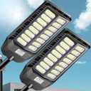 VOOJOY 8000W Solar Street Lights Outdoor, Solar Lights Outdoor Waterproof with Motion Sensor and Remote Control, Parking Lot Light Dusk to Dawn Security Flood Light for Yard, Garden, 2 Pack