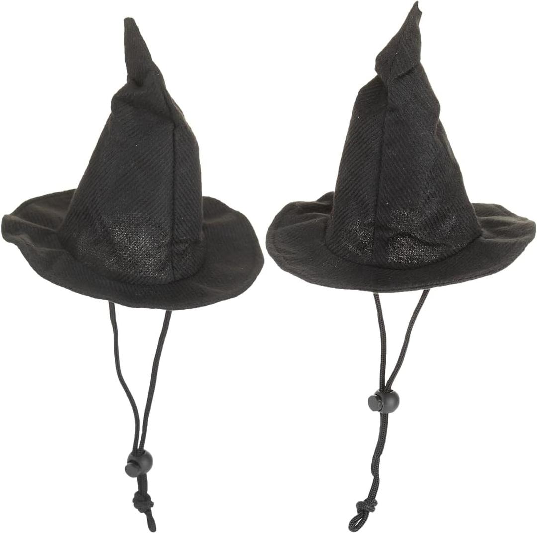 BinaryABC Halloween Pet Hat Witch Hat,Halloween Pet Costume,Cat Puppy Dog Halloween Party Costume Hat Accessories,2PCS