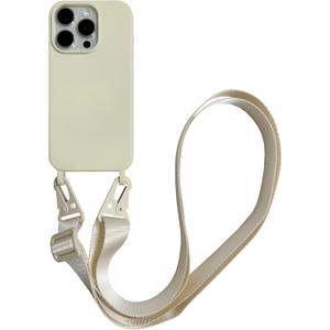Crossbody Phone Case Compatible with iPhone 11 Pro Max, Cute Soft Silicone Cover with Lanyard Adjustable Shoulder Strap Shockproof Protector Women Girls White