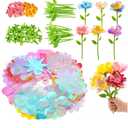 Fabric Flowers for Crafts Refill Kit - DIY Flower Bouquet Accessories with 180 Colorful Parts for Flower Maker - DIY Arts and Crafts Toys for Girls