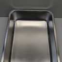 Kirecoo Stainless Steel Cat Litter Box, Small Metal High Sided Cat Pan Box, Indoor Litter Tray, Non Stick, No Smell, Easy to Clean, Pet Toilet Supplies for Cats (15.6 L x 11.6 W x 3.9 H)