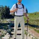 BLUE CHILL Mens Hiking Pants with 4 Zipper Pockets Stone 36W30L