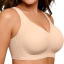 As Fairy Full Coverage Bras for Women No Underwire Supportive Wireless Plus Size Bra Seamless Comfort Bralette (Beige, L)