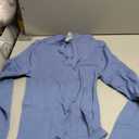 SUUKSESS Women Long Sleeve Ribbed V Neck Polo Shirts Collared Business Casual Slim Fitted Tops for Office Work. L