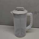 1 Pack Mixing Pitcher for Drinks 2 Quart/ 64oz Plastic Water Pitcher with LidEasy-Mix Juice ContainerAngled Plastic Blades and Adjustable Mixer Plunger for Juice, Tea, Beverage Container