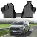 Mixsuper Floor Mats for Ford Transit 150/250/350 2020-2025 with Vinyl Flooring (No Transit Connect), All Weather Floor Liners Durable 1st Row Black