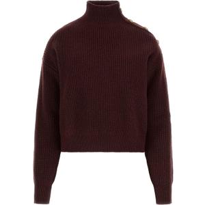 GUESS Women's Long Sleeve Zylee Mock Neck Sweater (X-Large, Red Noir)