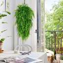Waipfaru 4Pcs Fake Hanging Plants Artificial Ferns for OutdoorsFake Ferns UV Resistant Plastic Fake Plants for Indoor Wall Porch Wedding Party Holiday Decor