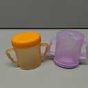 Momcozy Baby Pouch Holder No Squeeze, Baby Food & Juice Box Holder, Mess-Free, Easy Grip for Self-Feeding, BPA-Free & DEHP-Free, Must-Have for Babies, Violet&Orange 2Pcs
