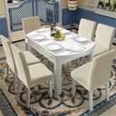 Genina Waterproof Chair Covers for Dining Room 6 Pack Kitchen Chair Covers Parson Dining Chair Slipcover,Beige