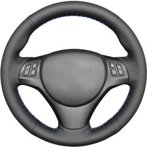 MEWANT Steering Wheel Cover for BMW E90 E91 E92 E93 E81 E82 E87 E88 / M3 E90 E92 E93 Hand Stitch Microfiber Leather (microfiber leather + M thread)