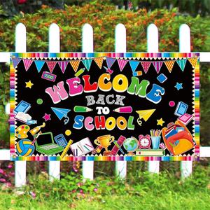 72x44Inch Colorful Back to School Decorations, Large Size Welcome Back to School Banner with 6M Rope,Reuseable School Backdrop Classroom Sign,First Day of School Banner for Hallway Wall Photo Backdrop (Mixcolor)