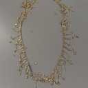 Rhinestone Fringe Belt Beaded Ribbon Diamond Tassel Chain for Jeans Clothing Accessories DIY Decoration (1 Yard, Champagne)