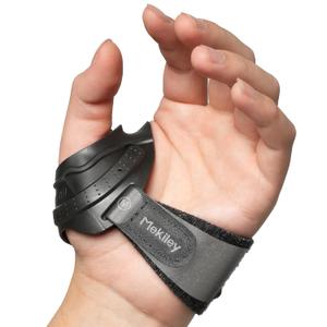 CMC Thumb Support Brace - with Firm Supportive Wrist Strap, Dual Density Thumb Brace Stabilizes CMC Joint, Pain Relief for Osteoarthritis for Women and Men (Black, Left Hand, Large)