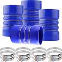 4" X 6" Silicone Charge Air Cooler Hump Hose with T-Bolt Clamps Set, 4 inch ID Turbo, Air Intake and Intercooler CAC Hose Kit for Semi Trucks,4PCS Blue